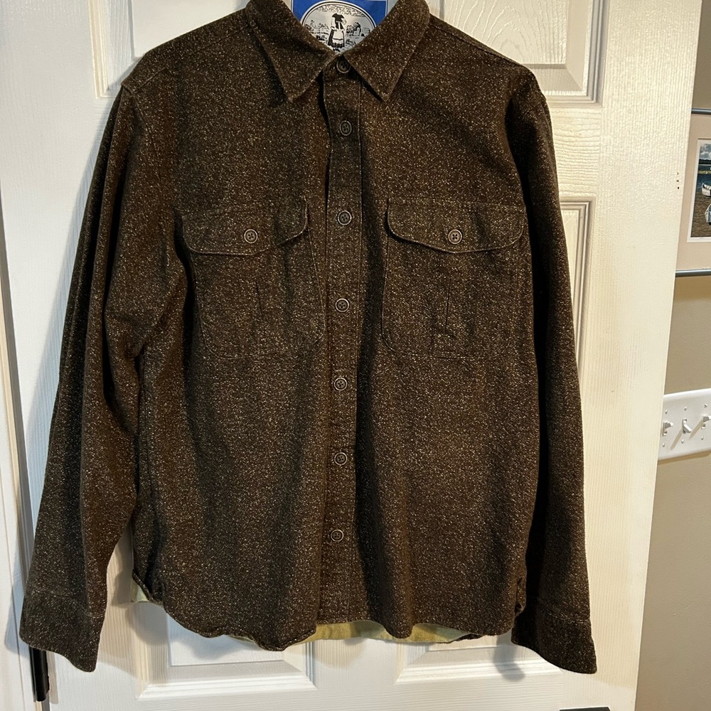 Men's Brown Button-Up warm lined shirt